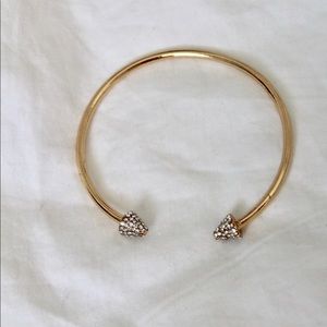 Gold Bracelet with Silver Rhinestones